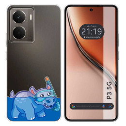 Funda Silicona Transparente para Realme P3 5G diseño Hipo Dibujos