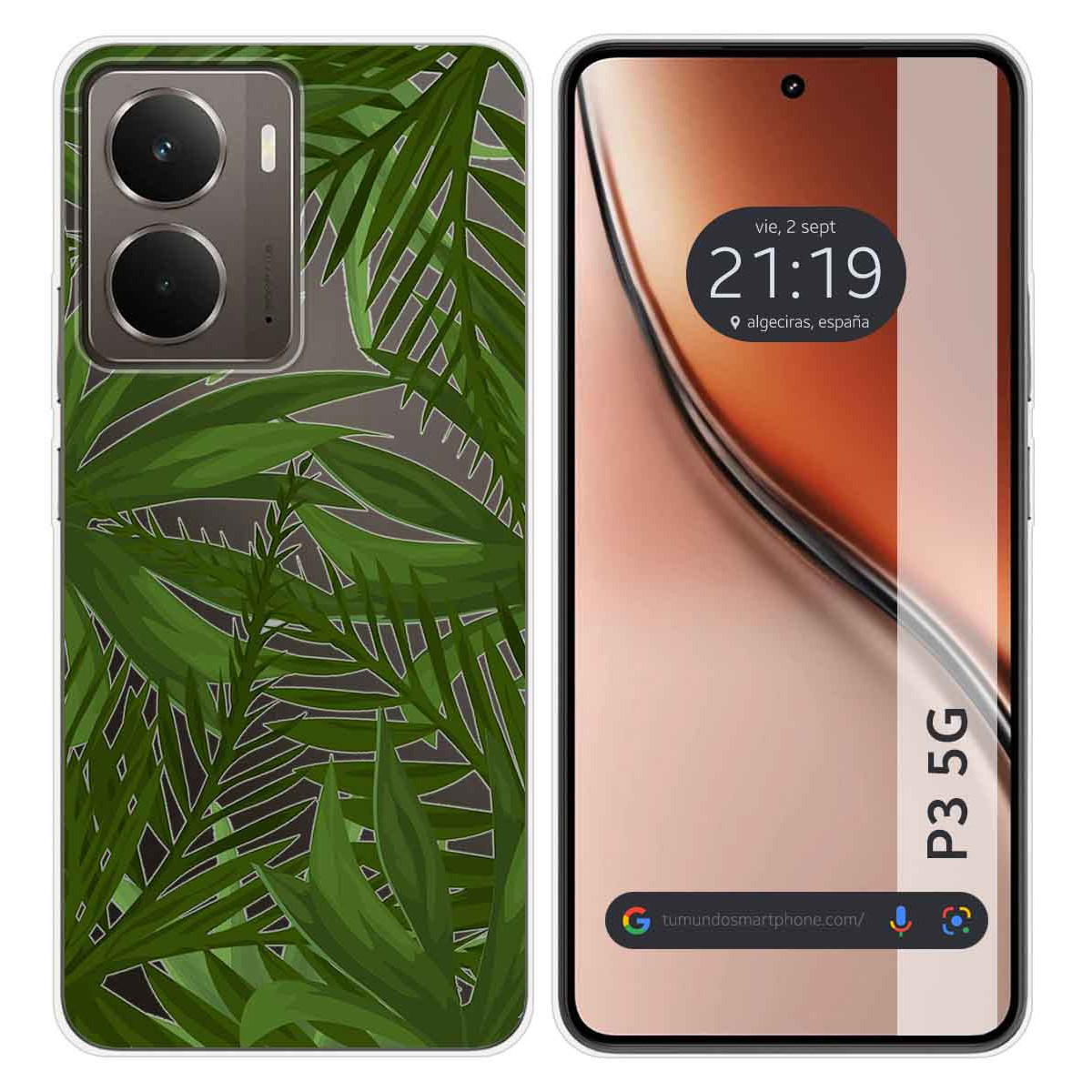 Funda Silicona Transparente para Realme P3 5G diseño Jungla Dibujos
