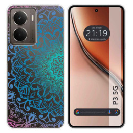 Funda Silicona Transparente para Realme P3 5G diseño Mandala Dibujos