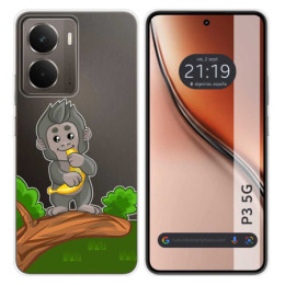 Funda Silicona Transparente para Realme P3 5G diseño Mono Dibujos