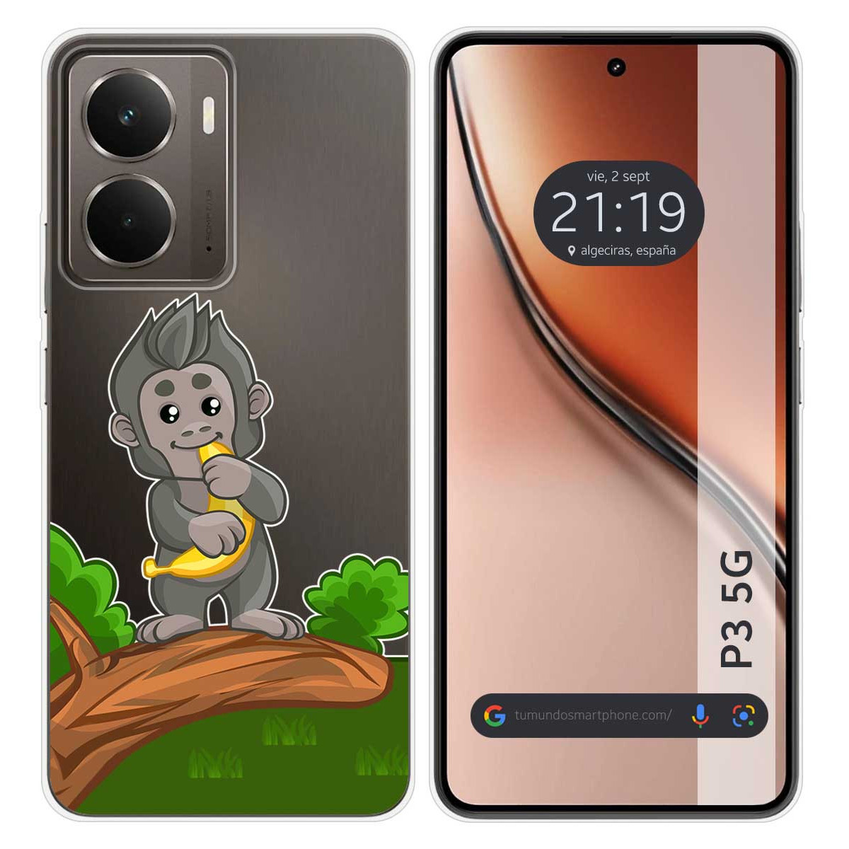 Funda Silicona Transparente para Realme P3 5G diseño Mono Dibujos
