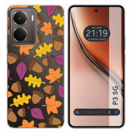 Funda Silicona Transparente para Realme P3 5G diseño Otoño Dibujos