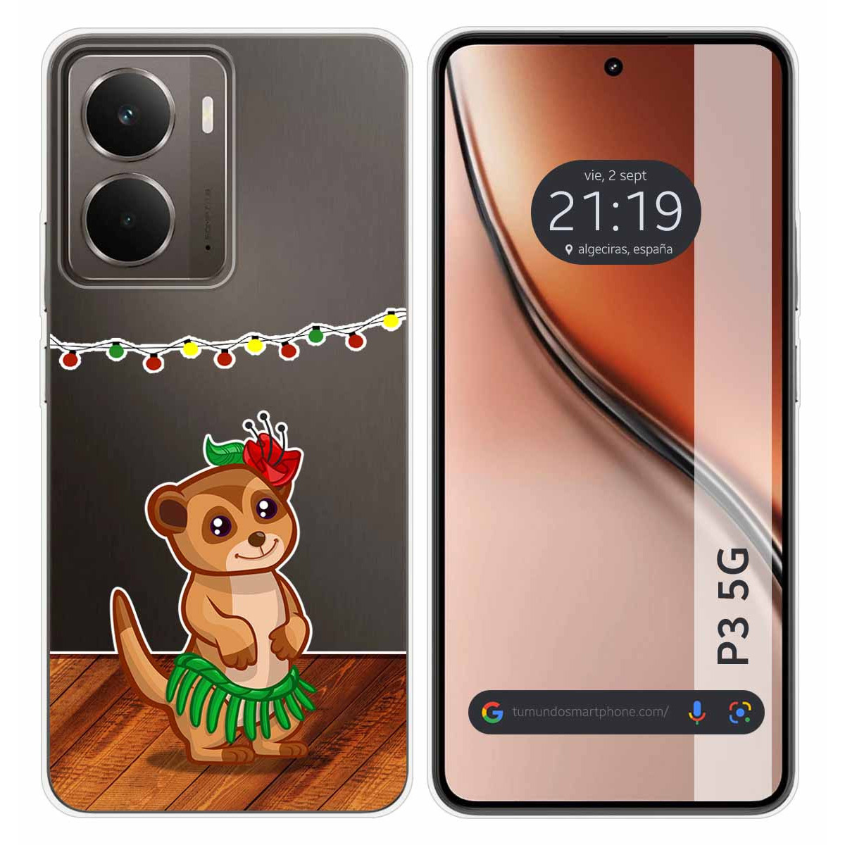 Funda Silicona Transparente para Realme P3 5G diseño Suricata Dibujos