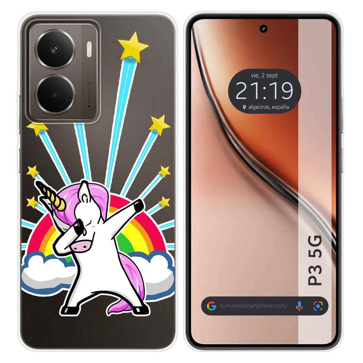 Funda Silicona Transparente para Realme P3 5G diseño Unicornio Dibujos