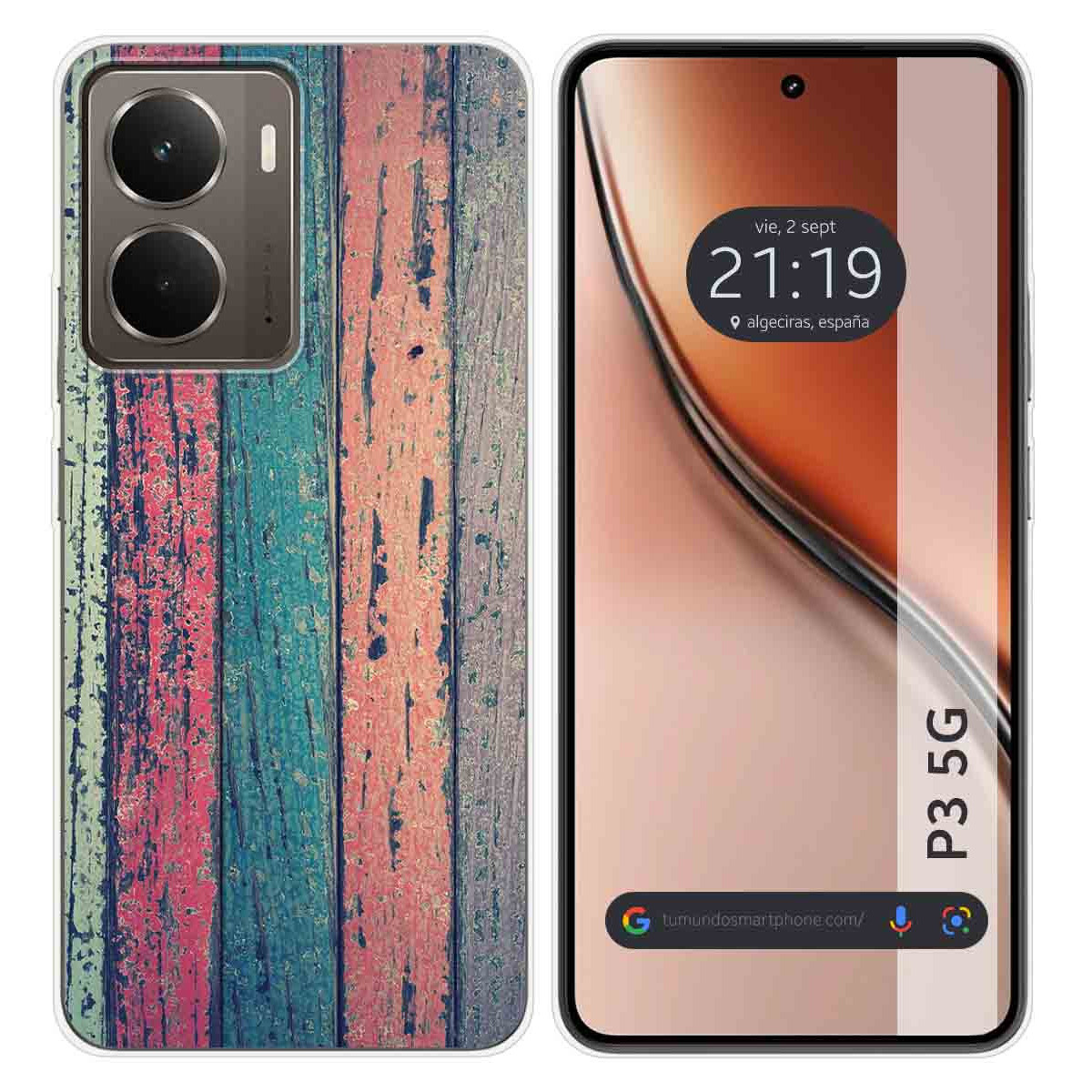 Funda Silicona para Realme P3 5G diseño Madera 10 Dibujos