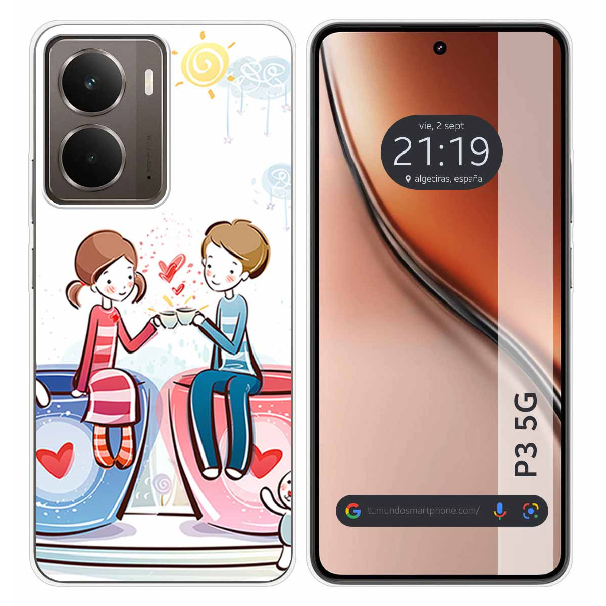 Funda Silicona para Realme P3 5G diseño Café Dibujos