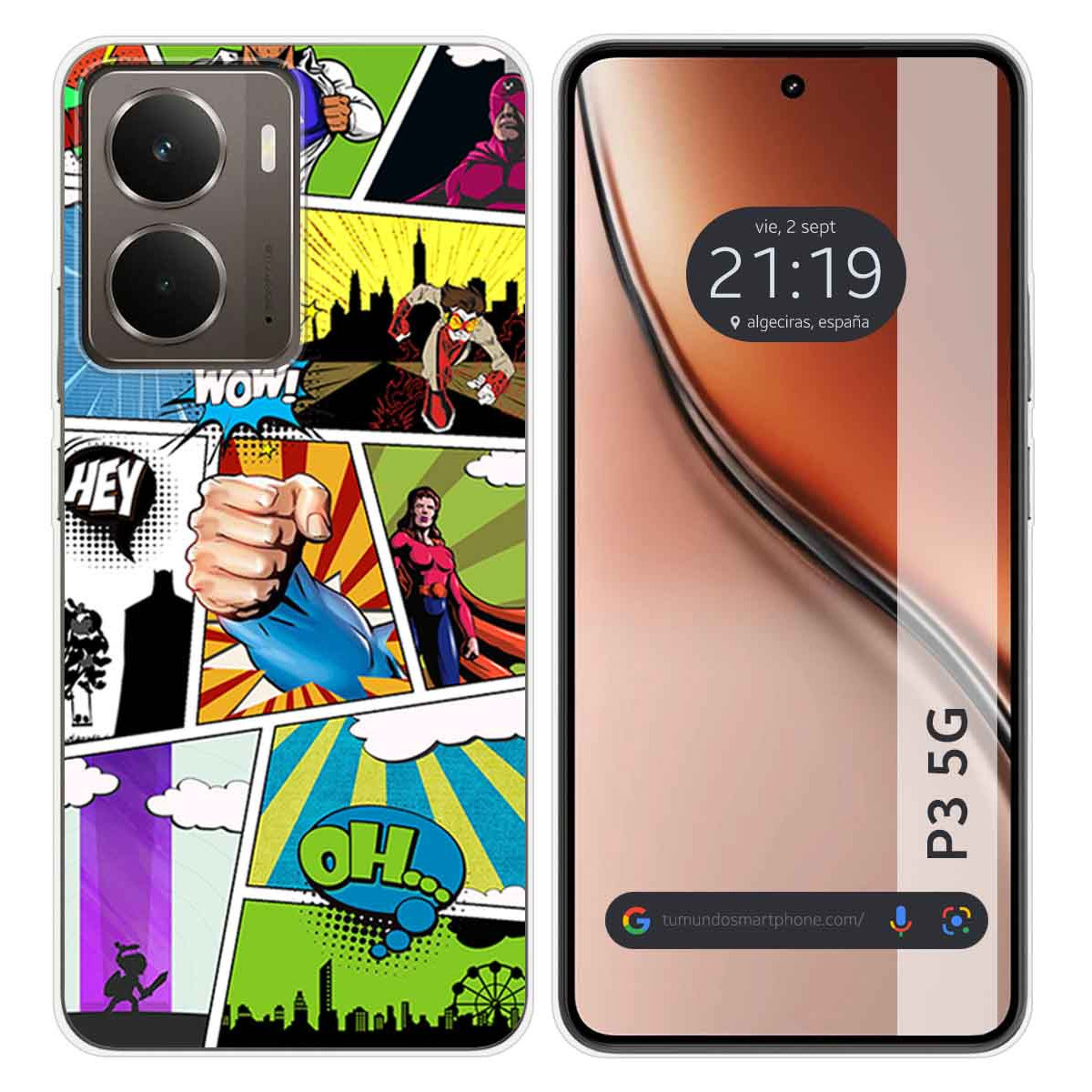 Funda Silicona para Realme P3 5G diseño Comic Dibujos