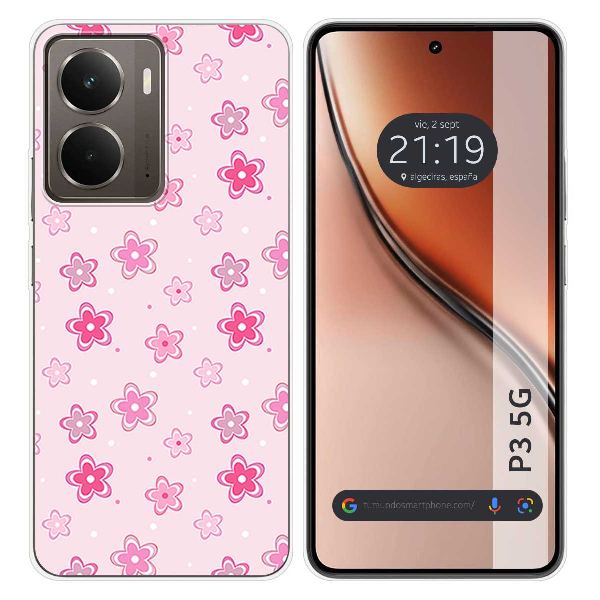 Funda Silicona para Realme P3 5G diseño Flores Dibujos