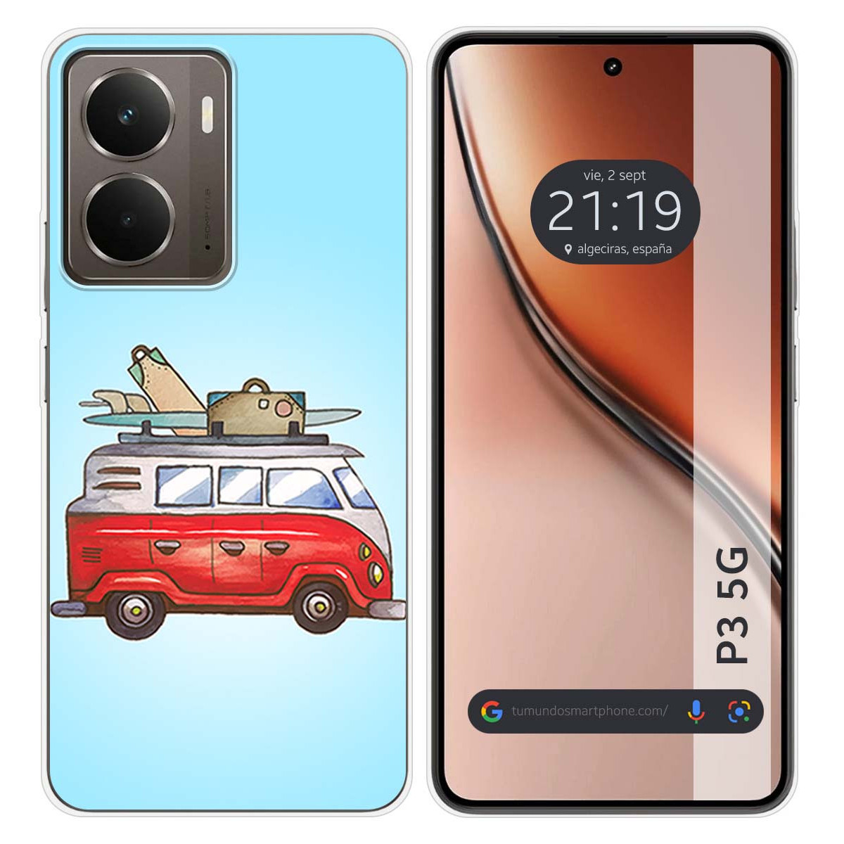 Funda Silicona para Realme P3 5G diseño Furgoneta Dibujos