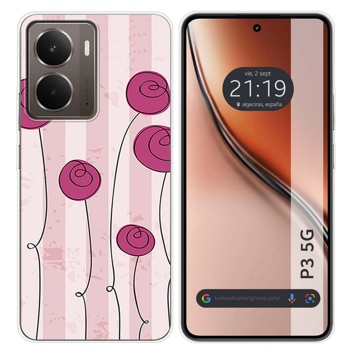 Funda Silicona para Realme P3 5G diseño Flores Vintage Dibujos