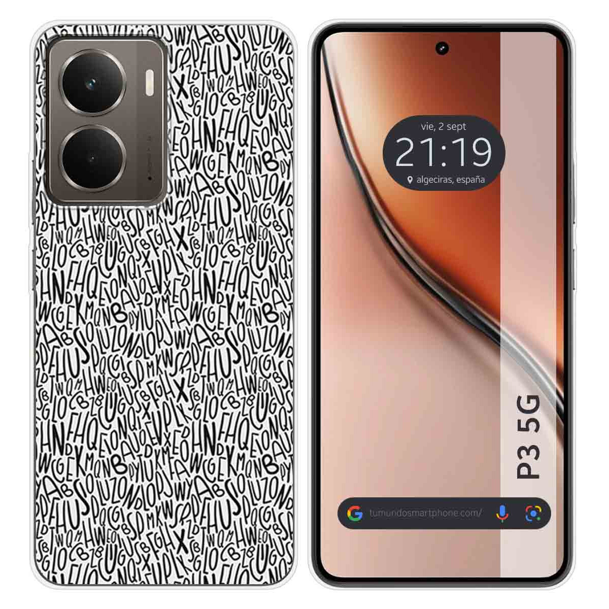 Funda Silicona para Realme P3 5G diseño Letras Dibujos