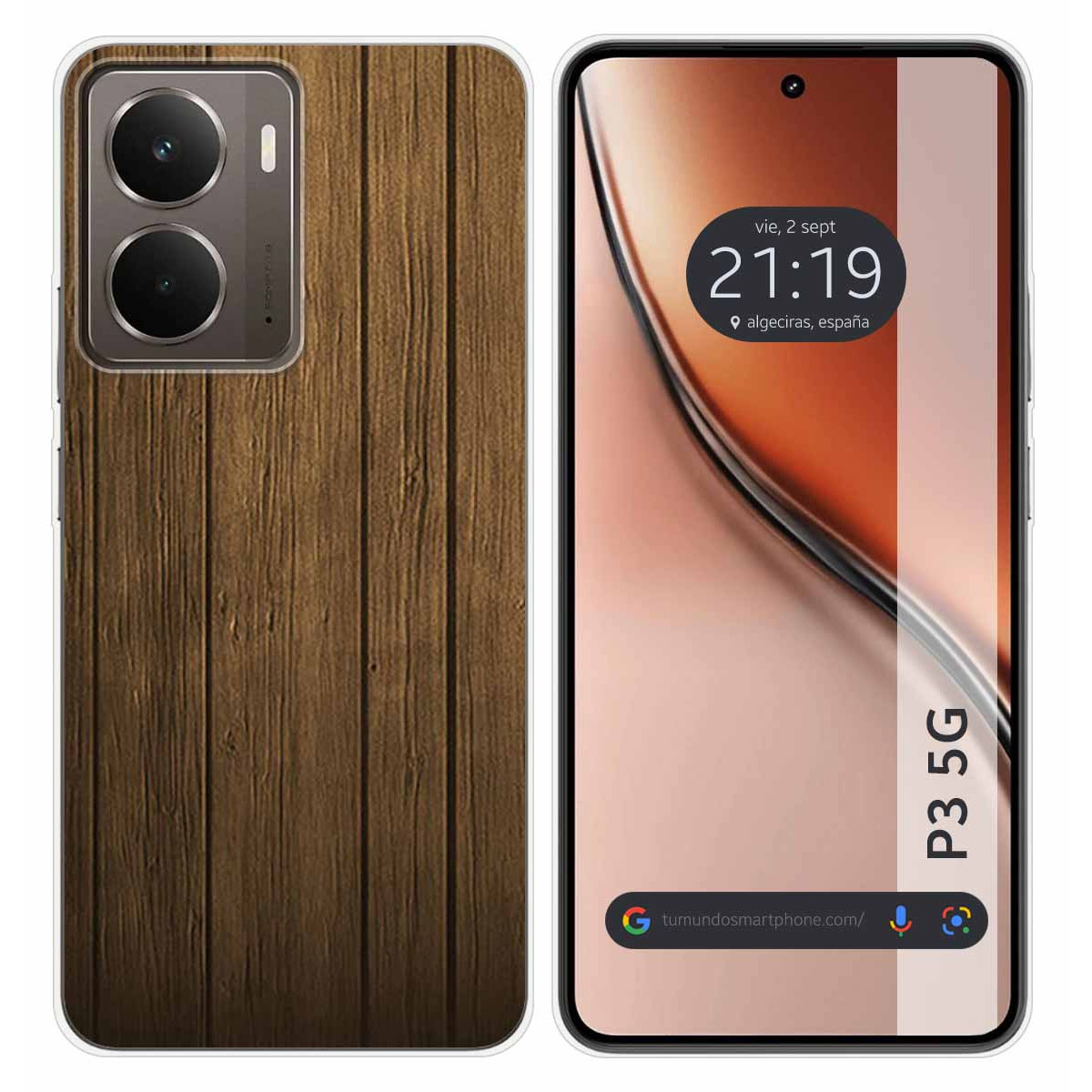 Funda Silicona para Realme P3 5G diseño Madera Dibujos