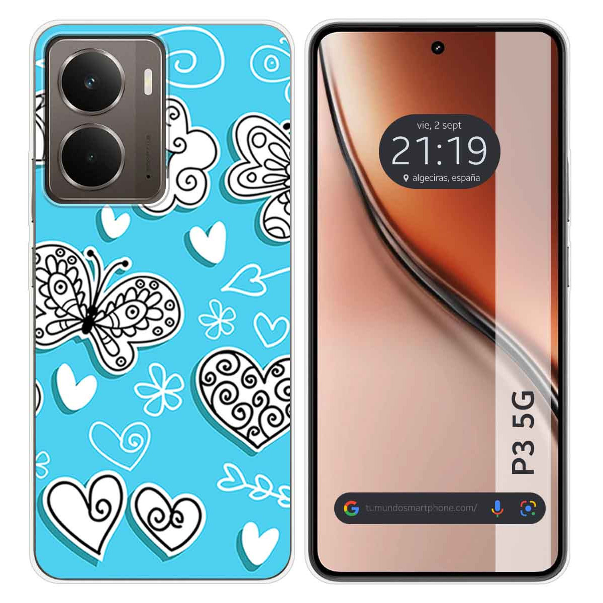 Funda Silicona para Realme P3 5G diseño Mariposas Dibujos