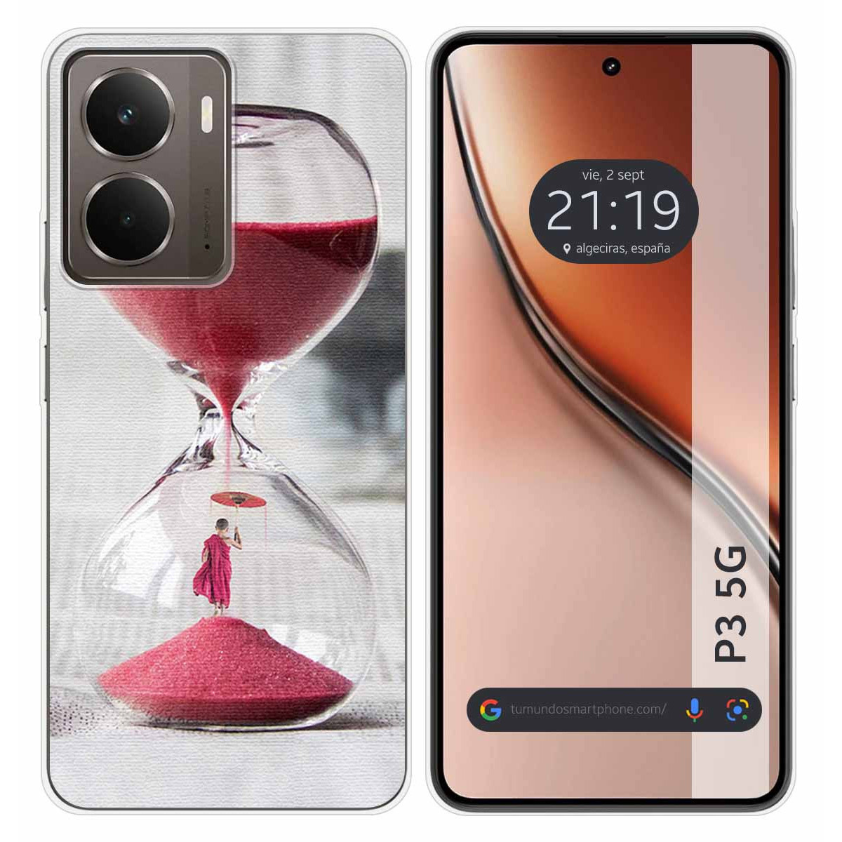 Funda Silicona para Realme P3 5G diseño Reloj Dibujos