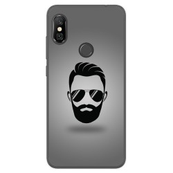 Funda Gel Tpu para Xiaomi Redmi Note 6 Pro Diseño Barba Dibujos
