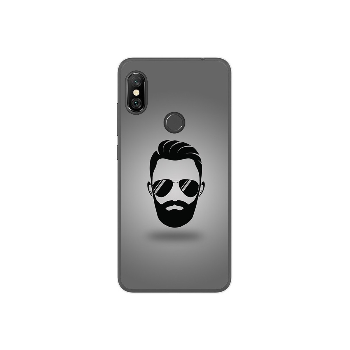 Funda Gel Tpu para Xiaomi Redmi Note 6 Pro Diseño Barba Dibujos