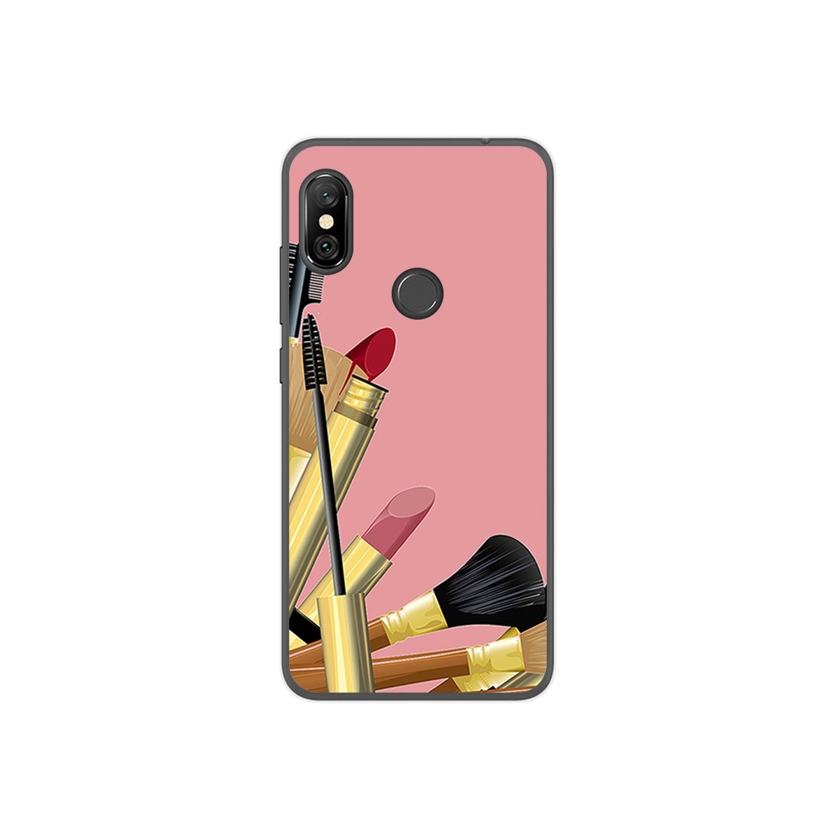 Funda Gel Tpu para Xiaomi Redmi Note 6 Pro Diseño Brochas Dibujos