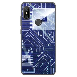 Funda Gel Tpu para Xiaomi Redmi Note 6 Pro Diseño Circuito Dibujos