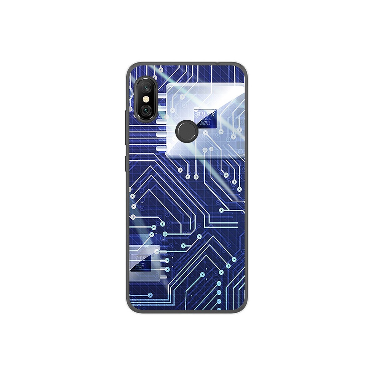 Funda Gel Tpu para Xiaomi Redmi Note 6 Pro Diseño Circuito Dibujos