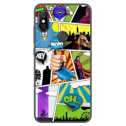 Funda Gel Tpu para Xiaomi Redmi Note 6 Pro Diseño Comic Dibujos
