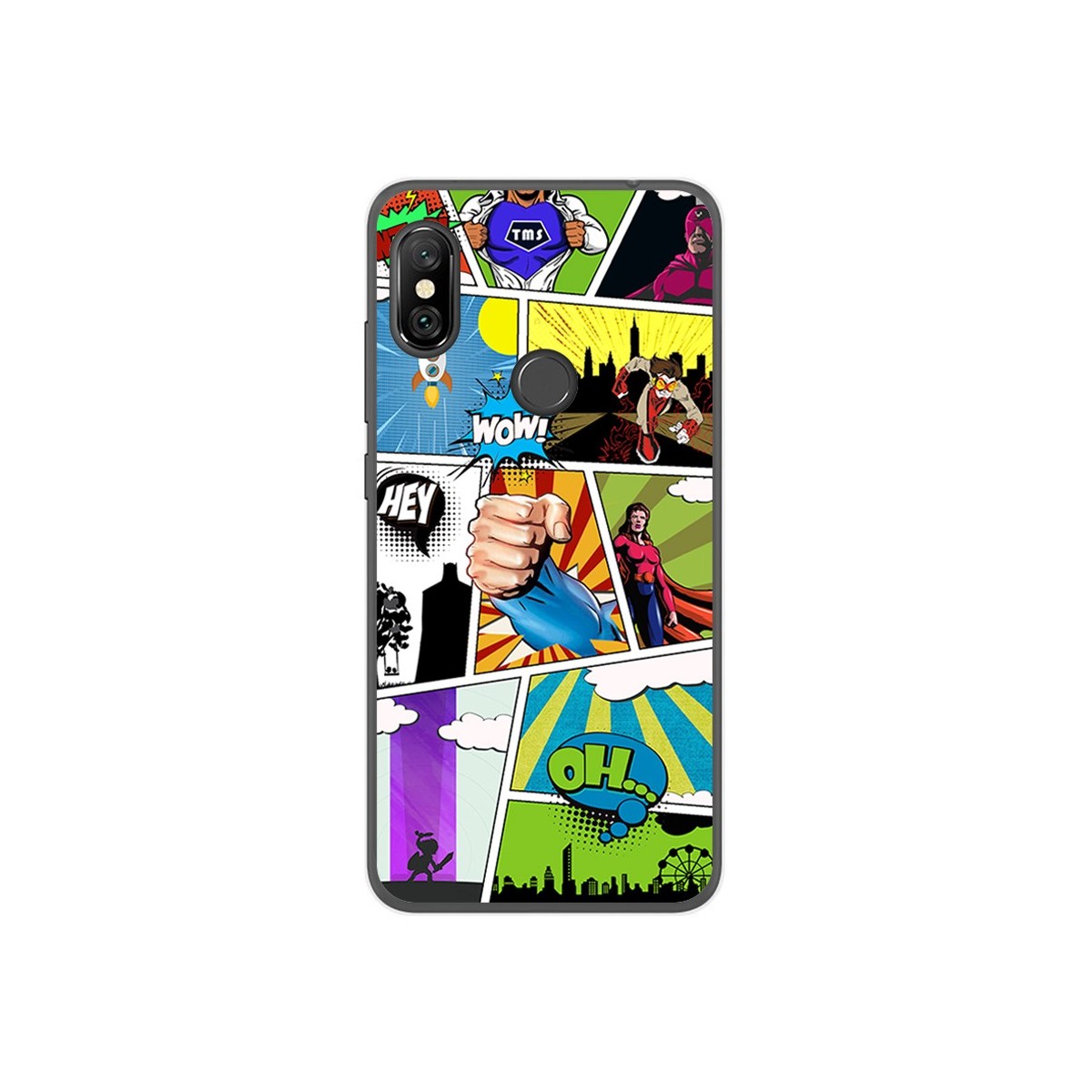 Funda Gel Tpu para Xiaomi Redmi Note 6 Pro Diseño Comic Dibujos