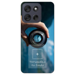 Personaliza tu Funda Silicona Gel Tpu Negra con tu Fotografia para Motorola Moto G56 5G Dibujo Personalizada