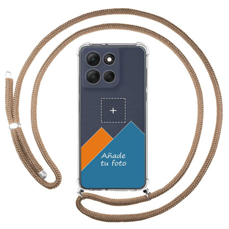 Personaliza tu Funda Colgante Transparente para Motorola Moto G56 5G con Cordon Camel Dibujo Personalizada