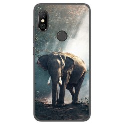 Funda Gel Tpu para Xiaomi Redmi Note 6 Pro Diseño Elefante Dibujos