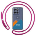 Personaliza tu Funda Colgante Transparente para Motorola Edge 60 / 60 Fusion 5G con Cordon Rosa Fucsia Dibujo Personalizada