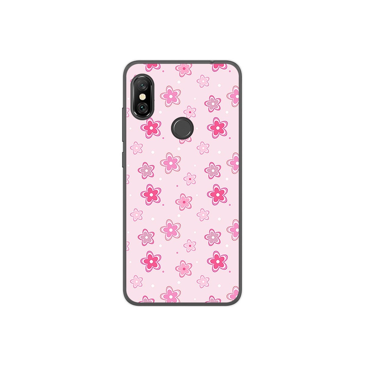Funda Gel Tpu para Xiaomi Redmi Note 6 Pro Diseño Flores Dibujos