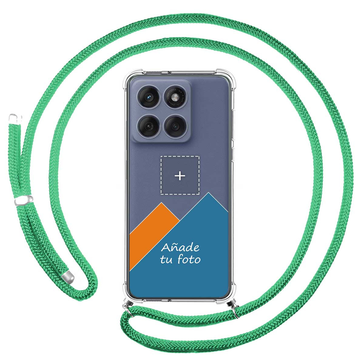 Personaliza tu Funda Colgante Transparente para Motorola Edge 60 / 60 Fusion 5G con Cordon Verde Agua Dibujo Personalizada