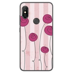 Funda Gel Tpu para Xiaomi Redmi Note 6 Pro Diseño Flores Vintage Dibujos