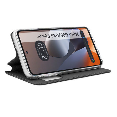Funda Libro Soporte con Ventana para Motorola G86 / G86 Power 5G color Negra
