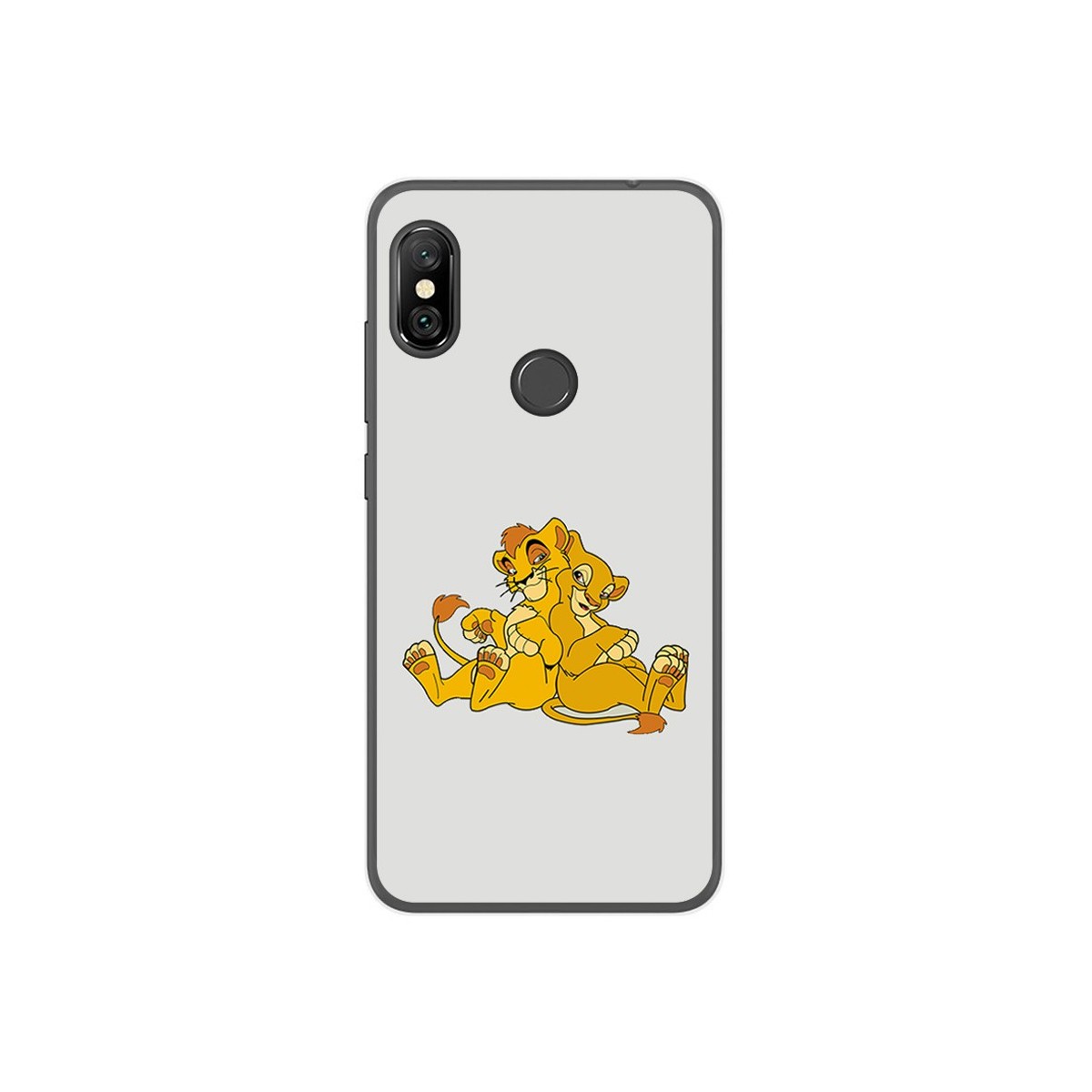 Funda Gel Tpu para Xiaomi Redmi Note 6 Pro Diseño Leones Dibujos