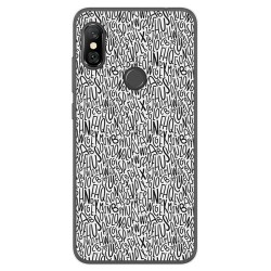 Funda Gel Tpu para Xiaomi Redmi Note 6 Pro Diseño Letras Dibujos