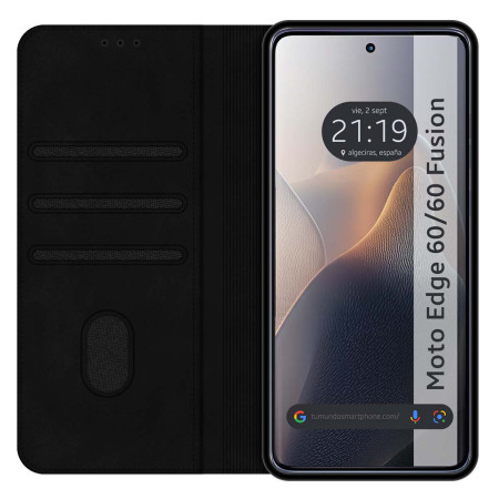 Funda Libro de Polipiel con tarjetero para Motorola Edge 60 / 60 Fusion 5G color Negra