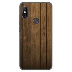 Funda Gel Tpu para Xiaomi Redmi Note 6 Pro Diseño Madera Dibujos