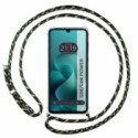 Funda Colgante Transparente para Motorola Moto G06 / G06 Power 4G con Cordon Verde / Dorado