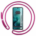 Funda Colgante Transparente para Motorola Moto G06 / G06 Power 4G con Cordon Rosa Fucsia
