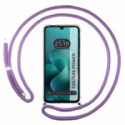 Funda Colgante Transparente para Motorola Moto G06 / G06 Power 4G con Cordon Morado