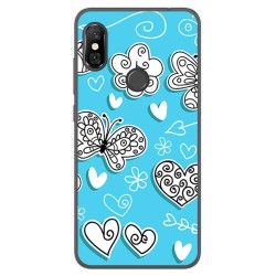 Funda Gel Tpu para Xiaomi Redmi Note 6 Pro Diseño Mariposas Dibujos