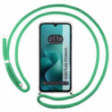 Funda Colgante Transparente para Motorola Moto G06 / G06 Power 4G con Cordon Verde Agua