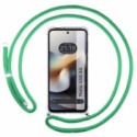 Funda Colgante Transparente para Motorola Moto G56 5G con Cordon Verde Agua