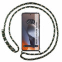 Funda Colgante Transparente para Motorola G86 / G86 Power 5G con Cordon Verde / Dorado