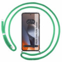 Funda Colgante Transparente para Motorola G86 / G86 Power 5G con Cordon Verde Agua
