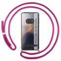 Funda Colgante Transparente para Motorola Edge 60 / 60 Fusion 5G con Cordon Rosa Fucsia