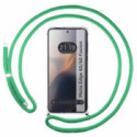 Funda Colgante Transparente para Motorola Edge 60 / 60 Fusion 5G con Cordon Verde Agua
