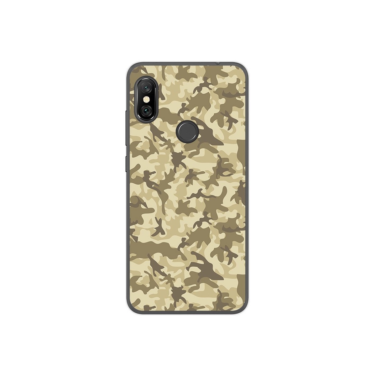 Funda Gel Tpu para Xiaomi Redmi Note 6 Pro Diseño Sand Camuflaje Dibujos