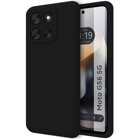 Funda Silicona Líquida Ultra Suave para Motorola Moto G56 5G color Negra