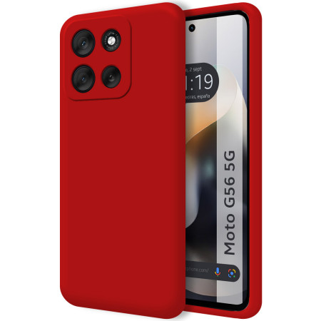 Funda Silicona Líquida Ultra Suave para Motorola Moto G56 5G color Roja